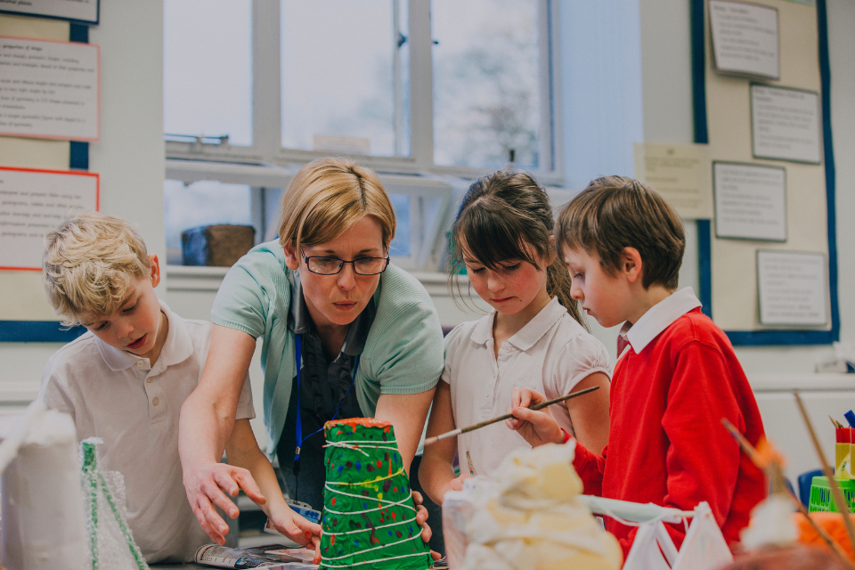 teacher with children